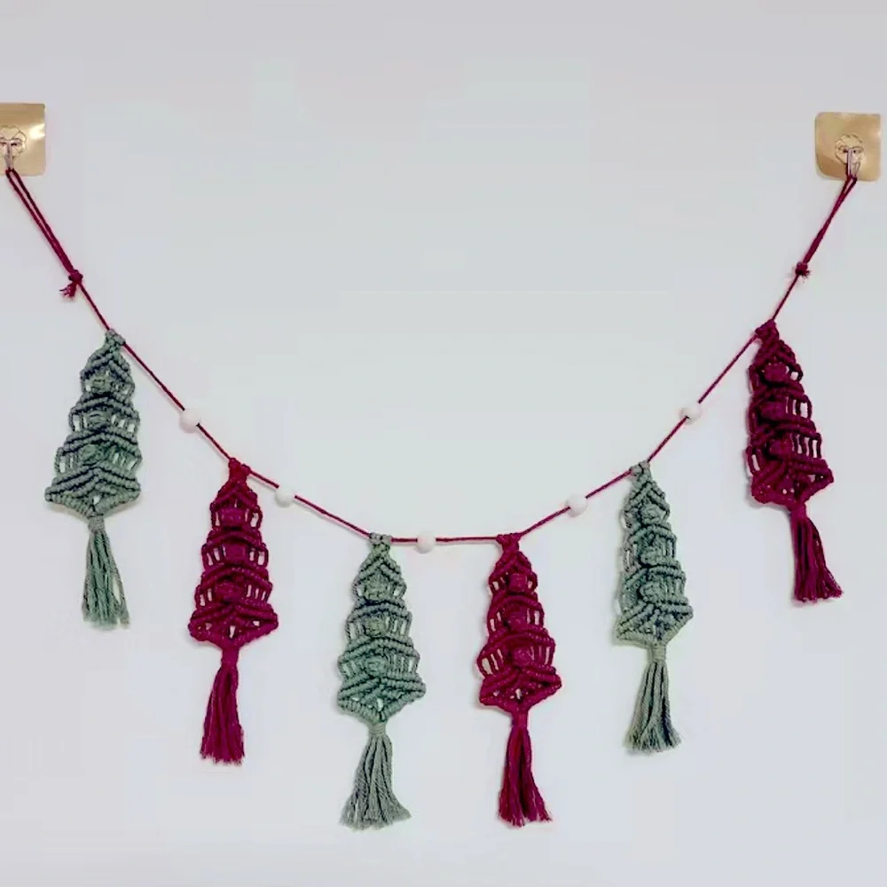 Soul Embellishment’s™️ Handcrafted Macrame Christmas Tree Wall Hanging